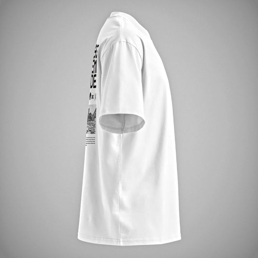 FORCE ZERO oversized T-Shirt in weiß Seitenansicht.