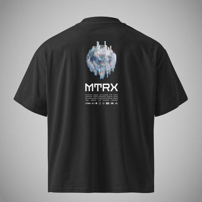 Das schwarze MTRX Design Oversized T-Shirt von Force Zero mit dem MTRX Backprint.